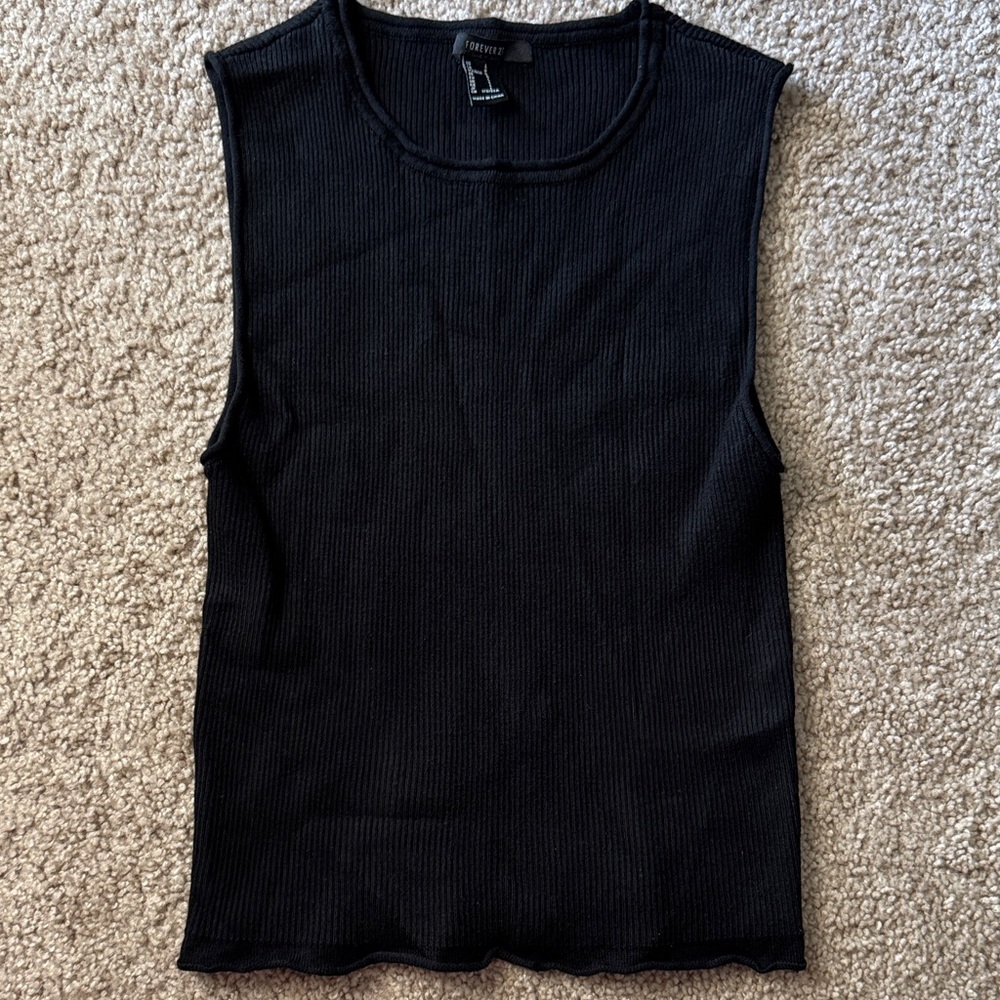 Forever 21 Black Sleeveless Sweater